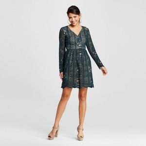 Dark green lace dress
